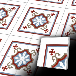 Zementfliesen antik, historischer Baustoff | Design-Fliesen | Antik | Muster V20C-004-a | Ventano